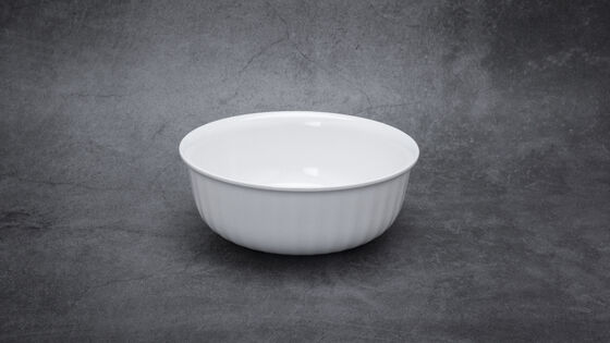 Witte hoogtemperatuur PET plastic rijstkom met patronen 15,2 x 6 cm